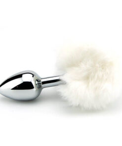 Furry Fantasy White Bunny Tail Butt Plug