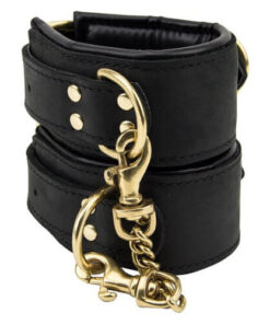 Bound Noir Nubuck Leather Slim Wrist Cuffs