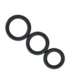 Loving Joy Thick Silicone Cock Rings 3 Pack Grey