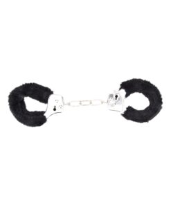 Bound to Play. Heavy Duty Furry Handcuffs Black