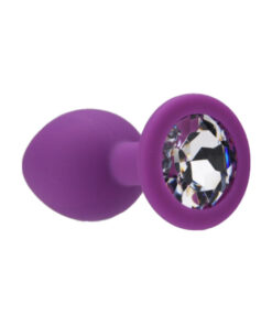 Loving Joy Jewelled Silicone Butt Plug Purple -Small