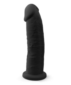 SilexD 9 inch Realistic Girthy Silicone Dual Density Dildo with Suction Cup Black
