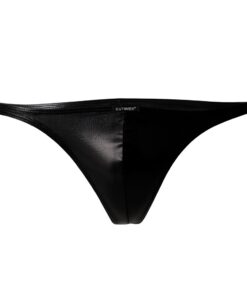 C4M Brazilian Brief Black Leatherette