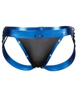 C4M Desire Jockstrap Blue Leatherette