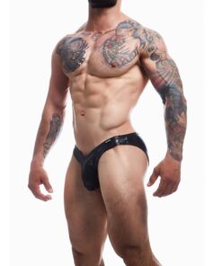 C4M Boost Black Leatherette Bikini Brief