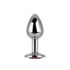 Toosh Silver Metal Butt Plug Small Red Stone