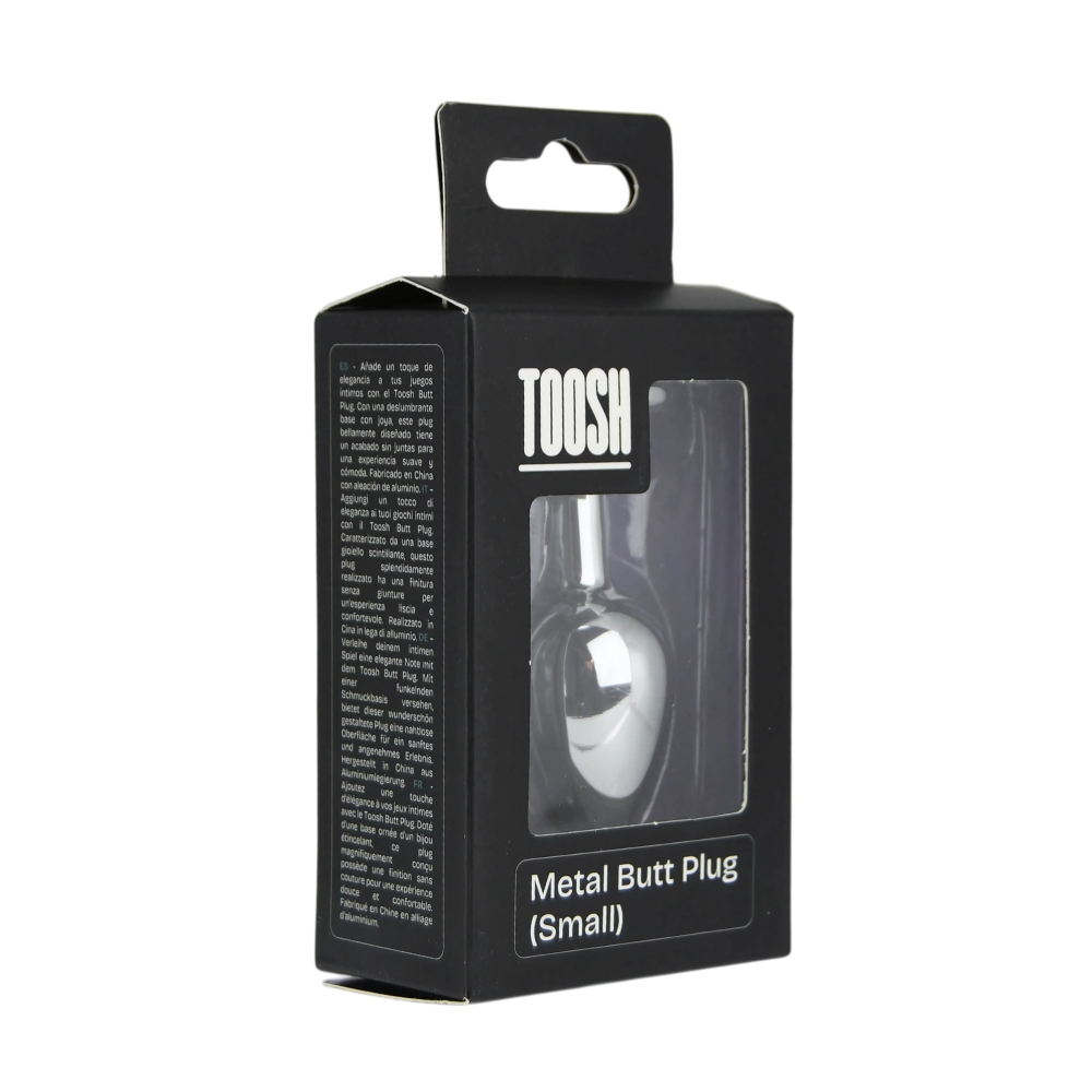 Toosh Silver Metal Butt Plug Small Pink Stone - Image 11