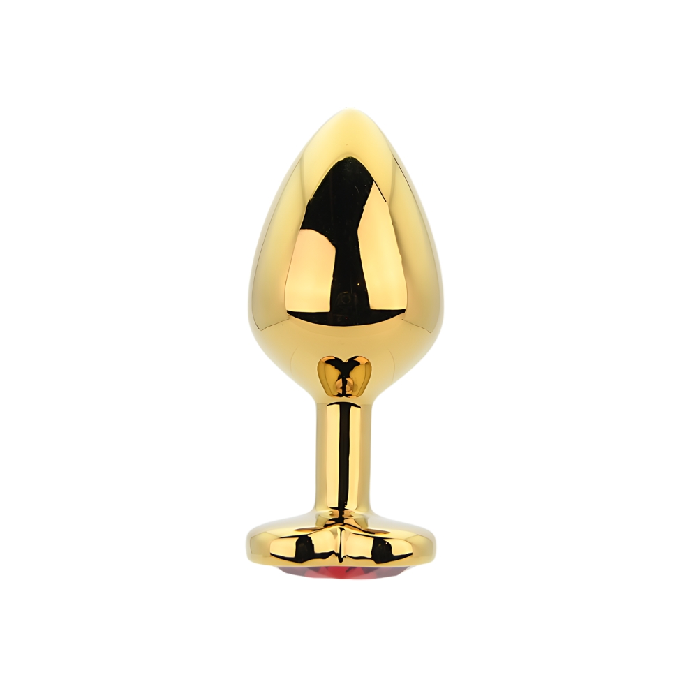 Toosh Heart Shaped Gold with Red Stone Medium - Image 3