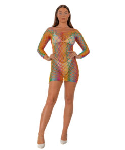 Lace by LJ Rainbow Long Sleeved Mini Dress