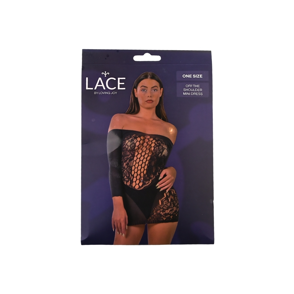 Lace by LJ Off the Shoulder Mini Dress Black - Image 6